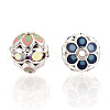 Round Brass Rhinestone Beads KK-Q080-01C-S-2