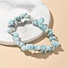 Natural Larimar Beaded Stretch Bracelets X-BJEW-JB02680-01-6