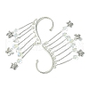 Brass Star & Glass Star Tassel Earrings EJEW-JE06002-4