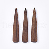 Undyed Walnut Wood Big Pendants WOOD-T023-02-1