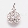 Brass Cubic Zirconia Pendants ZIRC-K070-21P-1