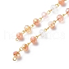 Handmade Electroplate Glass Faceted Rondelle Beaded Chains AJEW-JB01137-07-1