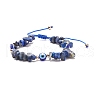 7Pcs 7 Style Natural Mixed Stone Chips & Resin Evil Eye Braided Bead Bracelets Set BJEW-JB08495-3