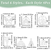SUNNYCLUE 24Pcs 6 Styles 201 Stainless Steel Pendants STAS-SC0008-61-2
