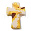 Cross with Flower Silicone Focal Beads SIL-G006-02A-2