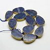 Flat Teardrop Natural Lapis Lazuli Beads Strands G-N0119-07-1