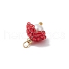 Cylinder Seed Beaded Flower Pendants PALLOY-MZ00705-03-5