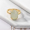 Hexagon Natural Green Aventurine Finger Rings RJEW-B113-02G-07-4