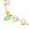 Flower Handmade Millefiori Glass Bead Braided Bead Bracelets BJEW-MZ00165-03-3