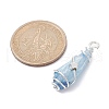 Electroplated Natural Quartz Crystal Dyed Copper Wire Wrapped Pendants PALLOY-JF02327-04-2