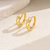 Elegant Brass Clear Cubic Zirconia Ring Hoop Earrings TM9800-1-2