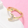 Brass Shell Cuff Rings for Women RJEW-C126-14G-3