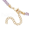 Summer Beach Natural Amethyst Round Beaded Necklaces NJEW-JN05262-03-5