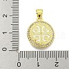 Rack Plating Brass Micro Pave Cubic Zirconia Pendants KK-B091-22G-08-3