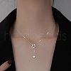 Star Alloy Crystal Rhinestone Lariat Necklaces for Women FS-WG0CF7B-02-3