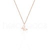 Elegant Stainless Steel Crystal Moissanite Butterfly Pendant Necklaces for Women II5430-5