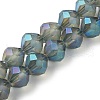 Electroplate Transparent Glass Beads Strands EGLA-I019-FR03-1