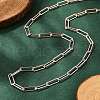 Brass Round Oval Paperclip Chain Necklace Making MAK-S072-04A-RG-1