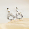 Elegant Brass Clear Cubic Zirconia Bowknot Hoop Earrings UQ7688-4