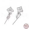 Anti-Tarnish Rhodium Plated 925 Sterling Silver Pendant Bails STER-L058-020P-3
