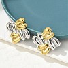 304 Stainless Steel Two Tone Stud Earrings EJEW-A124-01B-1