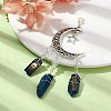 Dyed Natural Quartz Crystal Pendant Decorations HJEW-TA00120-01-2