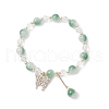 5Pcs Crackle Imitation Jade Glass & Transparent Glass Beaded Stretch Bracelets BJEW-JB11859-3