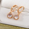 Brass Micro Pave Clear Cubic Zirconia Leverback Earrings EJEW-K300-33G-2