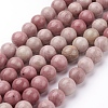 Natural Rhodonite Beads Strands X-G-G099-10mm-33-1