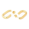 Brass Oval Stud Earrings EJEW-Q770-11G-2