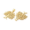 Rack Plating Brass Pave Cubic Zirconia Pendants KK-O142-34G-3