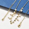 Brass Rolo & Flat Sequin Chains Necklaces for Women NJEW-D302-56-6
