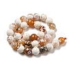 Faceted Natural Fire Crackle Agate Beads Strands G-F447-12mm-H04-3