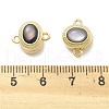 Brass Natural Black Lip Shell Epoxy Magnetic Clasps KK-G528-01G-01-3