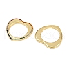 Brass Micro Pave Colorful Cubic Zirconia Heart Linking Rings KK-S526-60G-2