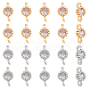 FIBLOOM 20Pcs 2 Colors Brass Pave Glass Connector Charms KK-FI0001-06-1