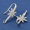 Rack Plating Brass Pave Cubic Zirconia Earring Hooks KK-O143-21S-2