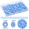 SUNNYCLUE 3 Strands Flat Round Handmade Polymer Clay Beads CLAY-SC0001-69D-2