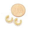 Brass Plastic Pearl Cuff Earrings EJEW-G420-01G-5