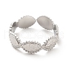 304 Stainless Steel Horse Eye Wrap Open Cuff Ring for Women RJEW-F131-10P-2