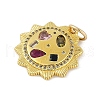 Brass Micro Pave Cubic Zirconia Pendants KK-B114-18G-2