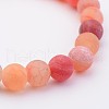 Natural Weathered Agate Stretch Beads Bracelets X-BJEW-JB02513-01-2