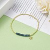 Natural Malaysia Jade(Dyed) Round Beaded Stretch Bracelet with 304 Stainless Steel Star Charms BJEW-JB08059-03-2