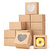 Square Paper Biscuit Boxes with Heart Clear Window CON-TAC0001-12C-02-11