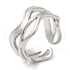 Non-Tarnish 304 Stainless Steel Open Cuff Rings RJEW-K245-79P-3