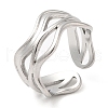 304 Stainless Steel Open Cuff Rings RJEW-K245-79P-3