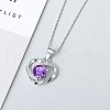 Anti-Tarnish Rhodium Plated 925 Sterling Silver Pendants ZIRC-BB50406-C-1