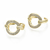 Brass Micro Pave Clear Cubic Zirconia Cuff Rings RJEW-S045-032G-NR-2