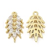 Brass with Clear Cubic Zirconia Pendants KK-G471-02G-1