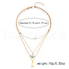 Summer Beach Alloy Starfish & Natural Shell Pendant Glass Seed Beaded 3 Layer Necklaces for Women FS-WGF3BD7-06-3